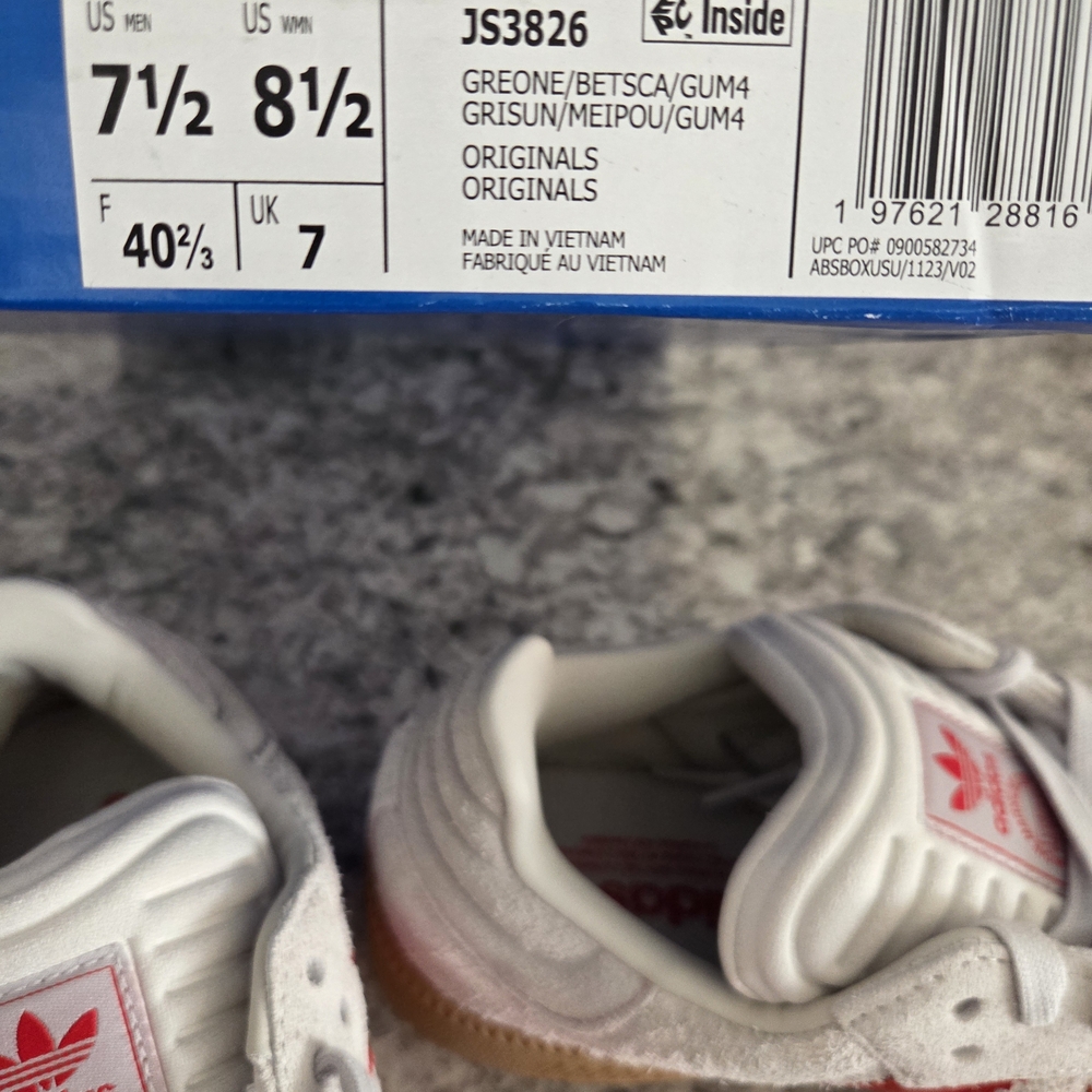 New adidas Samba XLG Women's Athletic Shoes in White, Red & Gum Bottom Sz 8.5 W - Picture 9 of 9